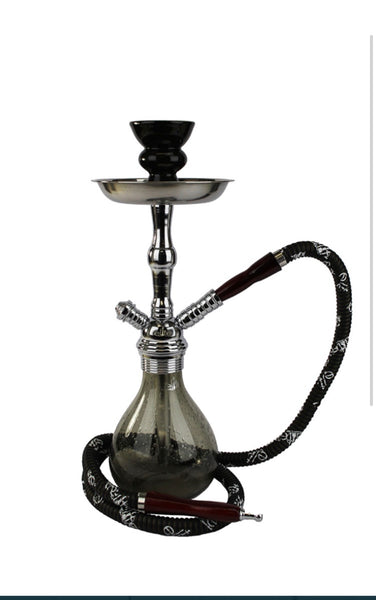 17” Black hookah single hose